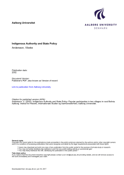 Aalborg Universitet Indigenous Authority and State - VBN