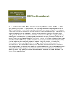 Algae Biomass Summit 2008 - Biorefining and Carbon Cycling