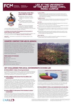 led at the university of the west indies (uwi), mona campus