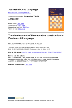 Journal of Child Language The development of the causative
