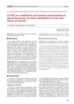 LC-MS as a method for non-invasive measurement of steroid