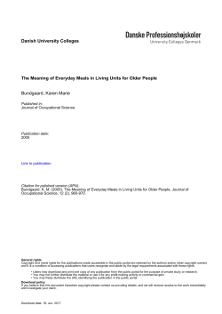 The Meaning of Everyday Meals in