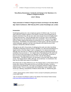 1 `Eeny Meeny Dessameeny`: Continuity and Change in the
