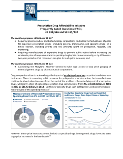 Prescription Drug Affordability Initiative Frequently Asked Questions