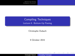 Bottom-up Parsing