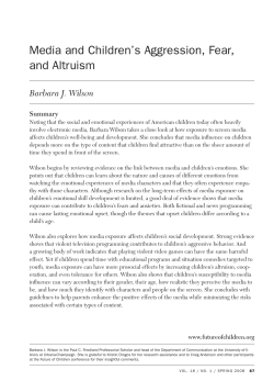 Media and Children`s Aggression, Fear, and