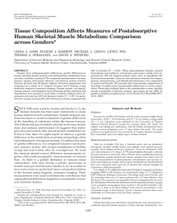 Tissue Composition Affects Measures of Postabsorptive Human