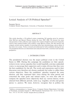 Lexical Analysis of US Political Speeches