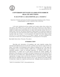 conversion of waste glasses into sodium silicate solutions