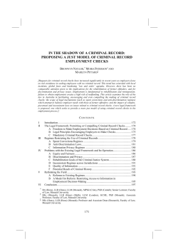 in the shadow of a criminal record: proposing a just model of