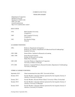 Curriculum Vitae - Stanford University