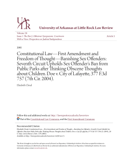 Constitutional Law&mdash;First Amendment and Freedom of Thought