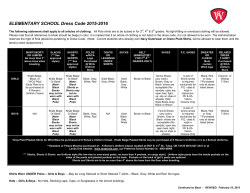 ELEMENTARY SCHOOL Dress Code 2015-2016