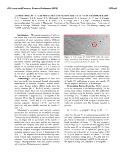 Lunar Pyroclastic Soil Mechanics and Trafficability - USRA