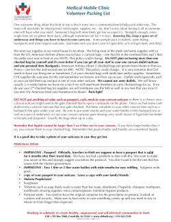 CHI Medical Team Packing List - Community Health Initiative Haiti