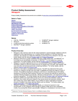 Product Safety Assessment Nitrapyrin - Safety Data Sheet