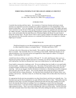 Oak, S. 2005. Forest health impacts of the loss of American chestnut