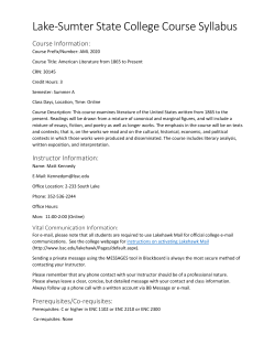 AML 2020 SU17 Online (30145) - Lake