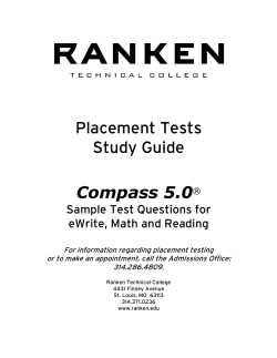 Placement Tests Study Guide Compass 5.0&reg;