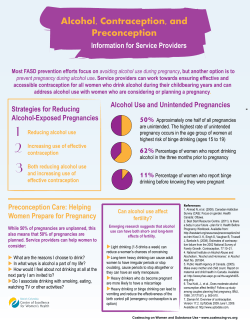 Alcohol, Contraception, and Preconception: Information for Service
