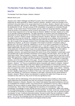 The Narrative Truth About Sutpen, Absalom, Absalom