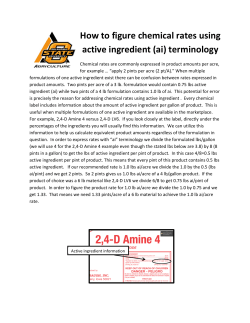 How to figure chemical rates using active ingredient (ai) terminology
