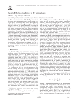 Extent of Hadley circulations in dry atmospheres