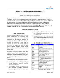 Device to Device Communication in LTE