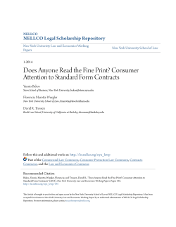 Does Anyone Read the Fine Print? Consumer Attention to Standard