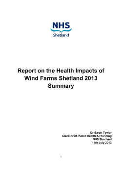 Report on the Health Impacts of Wind Farms