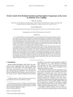 On the Control of the Residual Circulation and Stratospheric