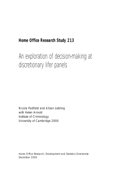Home Office Research Study 213 An exploration of decision