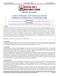 Analysis of Intensity of Weathering on Detrital Sediments of Gadilam