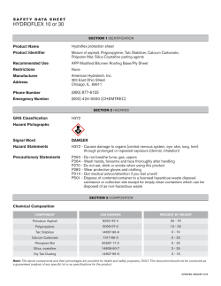 section i section ii – hazardous ingredients section iii – physical data