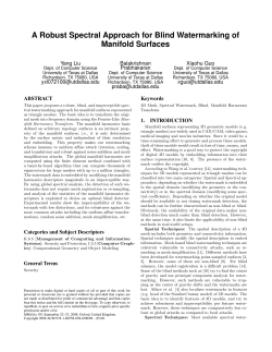 A Robust Spectral Approach for Blind Watermarking of Manifold