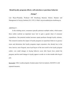 Retail loyalty program effects: self-selection or purchase