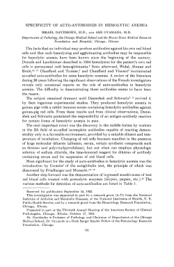 SPECIFICITY OF AUTO-ANTIBODIES IN HEMOLYTIC ANEMIA The