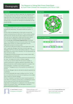 Ten Reasons to Defrag Disk Drives Cheat Sheet by Davidpol