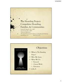 The Hoarding Project - Mental Health Association San Francisco