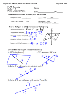 Day 3 Notes 2 Points, Lines and Planes.notebook