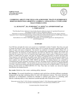 Combining ability for yield and agronomic traits in hybrid