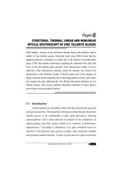 Synthesis and characterization of Tellurium oxideglasses for
