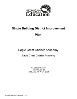Single Building District Improvement Plan Eagle Crest Charter