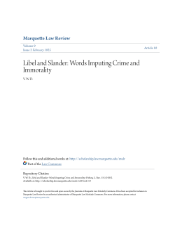 Libel and Slander: Words Imputing Crime and Immorality