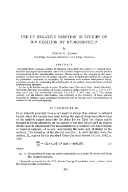 use of negative sorption in studies of ion fixation by hydrobiotite
