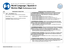 Spanish 2 - Blue Valley Schools