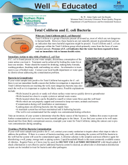Total Coliform and E. coli Bacteria