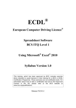ECDL Spreadsheet Software