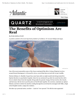 The Benefits of Optimism Are Real - Health - The