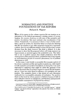 Normative And Positive Foundations Of Tax Reform